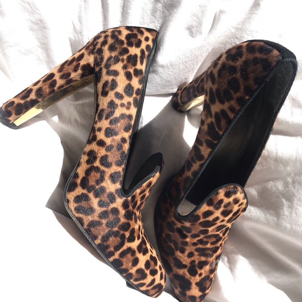 Stuart Weitzman Leopard & Calfhair Pumps